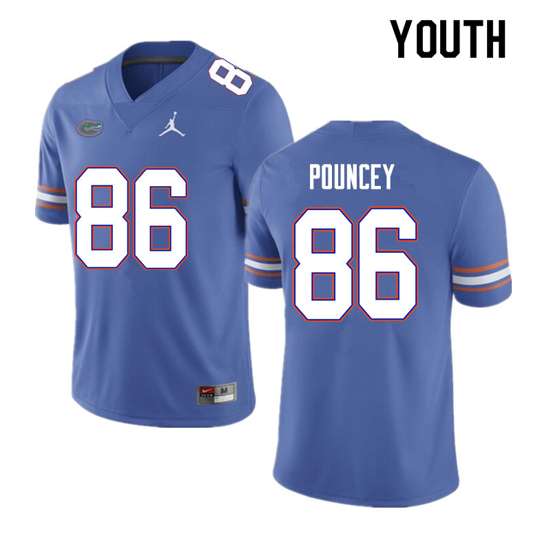 Youth #86 Jordan Pouncey Florida Gators College Football Jerseys Sale-Blue